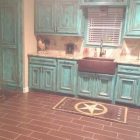 Distressed Turquoise Cabinet