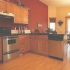 Red Kitchens With Oak Cabinets