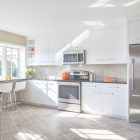 White Kitchen Cabinets Stainless Steel Appliances