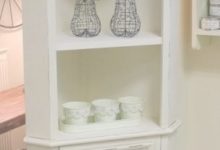 Cream Corner Display Cabinet