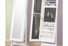 White Mirrored Jewelry Cabinet
