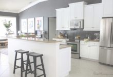 Grey Kitchen Walls With White Cabinets