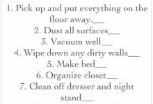 Bedroom Chores