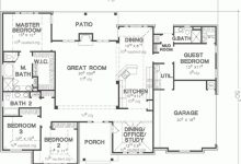 1 Story 4 Bedroom House Floor Plans