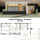 Small Modern 2 Bedroom House Plans