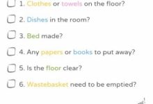 Bedroom Chore List