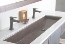 Trough Bathroom Sink With Two Faucets