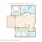Wyndham Bonnet Creek 2 Bedroom Deluxe Floor Plan