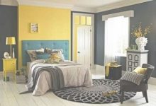 Teal Yellow And Gray Bedroom