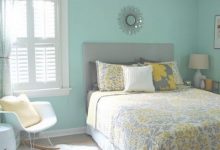 Aqua Grey And Yellow Bedroom