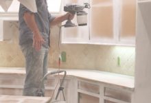 Spray Painting Cabinets White