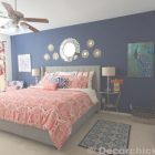 Navy Blue And Coral Bedroom Decor
