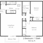 2 Bedroom 2 Bathroom Apartment Floor Plans