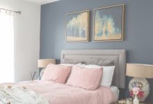 Pink And Navy Bedroom