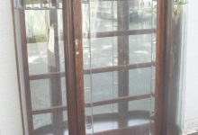 Antique China Cabinet With Curved Glass Door
