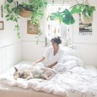 White Bedroom With Plants