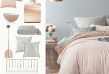 Grey Blush And Copper Bedroom