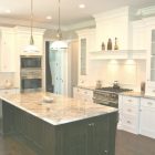 White Kitchen Cabinets With Dark Island
