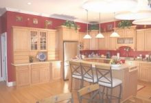 Red Kitchen Walls With Oak Cabinets