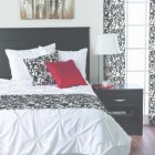 Red Black And White Bedroom Curtains