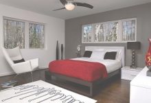 Gray Bedroom With Red Accents