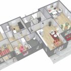 4 Bedroom House Floor Plans 3D