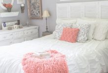 Coral Grey And Blue Bedroom