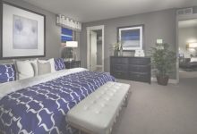 Light Grey And Navy Blue Bedroom