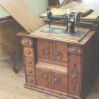 Old Singer Sewing Machine With Cabinet