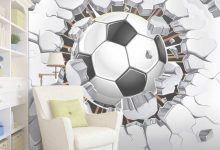 3D Football Wallpaper Bedroom