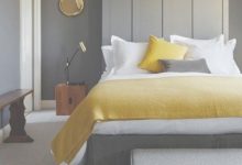White And Mustard Bedroom