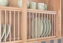 Wooden Kitchen Plate Rack Cabinet