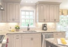 Taupe Painted Kitchen Cabinets