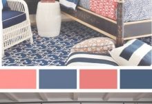 Coral And Navy Bedroom Decor