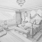 2 Point Perspective Bedroom Drawing