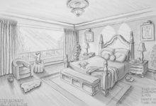 2 Point Perspective Bedroom Drawing