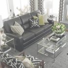 Living Room Decor With Black Leather Sofa