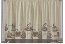 Kitchen Curtains Coffee Cup Design