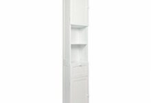 White Wood Free Standing Bathroom Storage Cabinet Unit