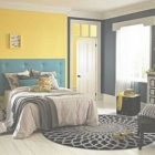 Gray Yellow Teal Bedroom