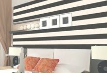 Horizontal Striped Wallpaper Bedroom