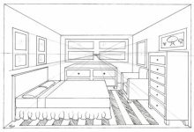 How To Draw A Bedroom In One Point Perspective