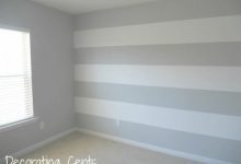 Gray Striped Bedroom Walls