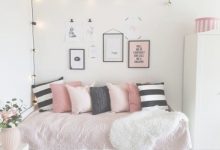 Light Pink Black And White Bedroom