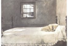 Andrew Wyeth Lab Dog On Bed Bedroom