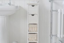 Tall Narrow White Bathroom Cabinet