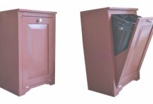 Wood Tilt Out Trash Or Recycling Cabinet