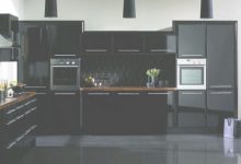 Glossy Black Kitchen Cabinets