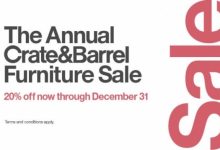 Crate And Barrel Annual Furniture Sale