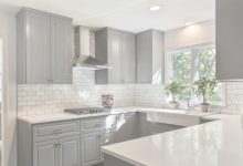Grey Kitchen Cabinets With White Countertops